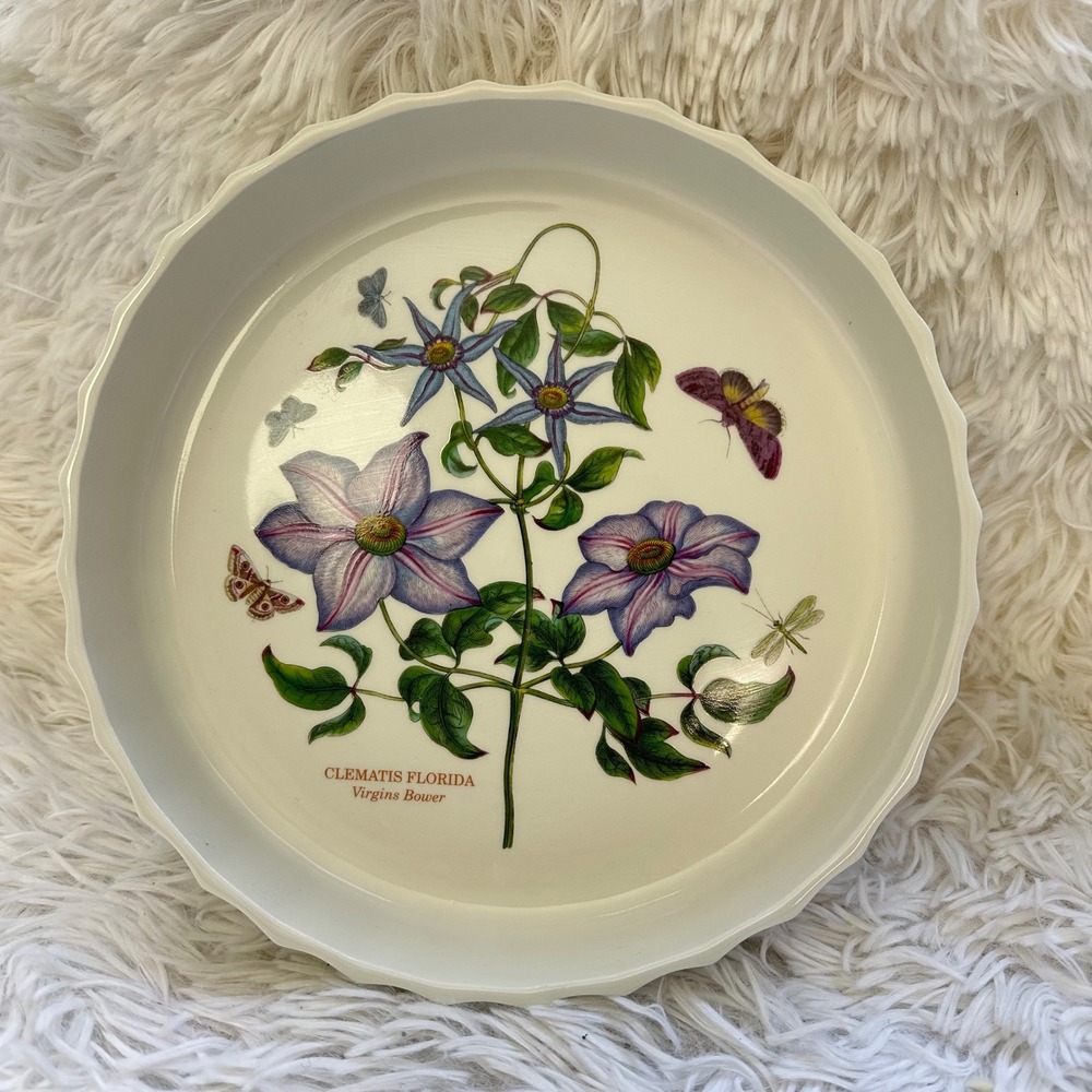 Portmeirion Botanic Garden flan or quiche dish "Clematis Florida " 9 inch round